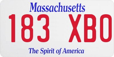 MA license plate 183XB0
