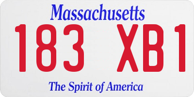 MA license plate 183XB1