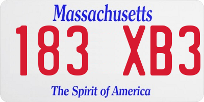 MA license plate 183XB3