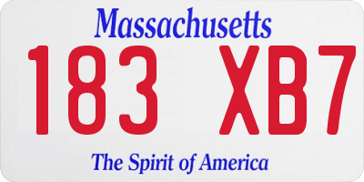 MA license plate 183XB7