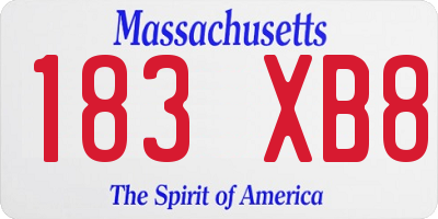 MA license plate 183XB8