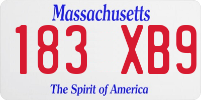 MA license plate 183XB9