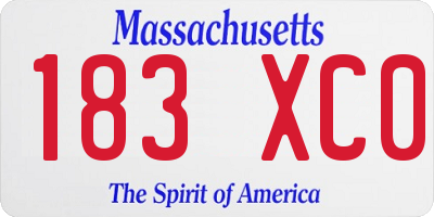 MA license plate 183XC0