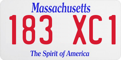 MA license plate 183XC1