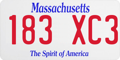 MA license plate 183XC3
