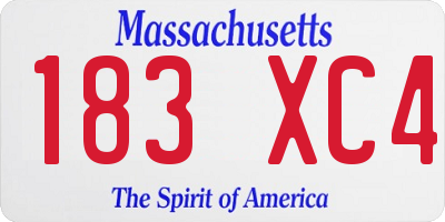 MA license plate 183XC4