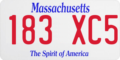 MA license plate 183XC5