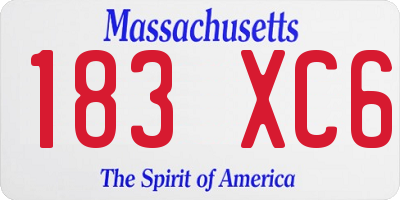 MA license plate 183XC6