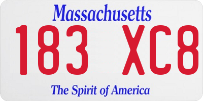 MA license plate 183XC8