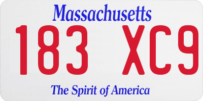 MA license plate 183XC9