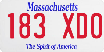 MA license plate 183XD0