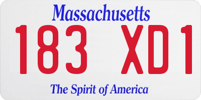 MA license plate 183XD1