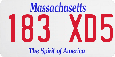 MA license plate 183XD5