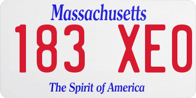 MA license plate 183XE0