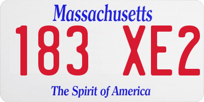 MA license plate 183XE2