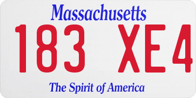 MA license plate 183XE4
