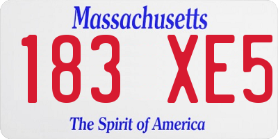 MA license plate 183XE5