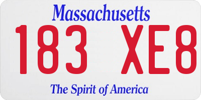 MA license plate 183XE8