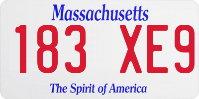 MA license plate 183XE9