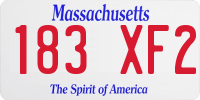 MA license plate 183XF2