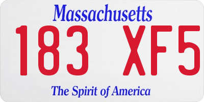 MA license plate 183XF5