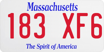 MA license plate 183XF6