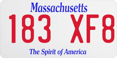 MA license plate 183XF8