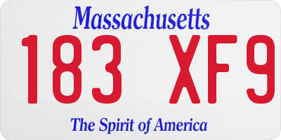 MA license plate 183XF9