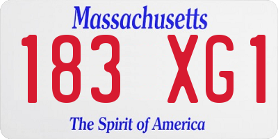 MA license plate 183XG1