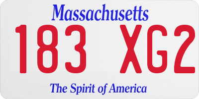 MA license plate 183XG2