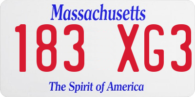 MA license plate 183XG3