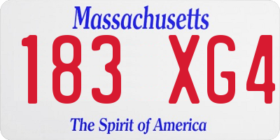 MA license plate 183XG4