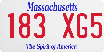 MA license plate 183XG5