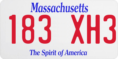 MA license plate 183XH3
