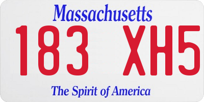 MA license plate 183XH5