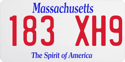 MA license plate 183XH9