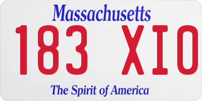 MA license plate 183XI0