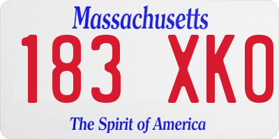 MA license plate 183XK0
