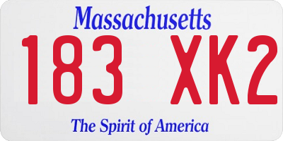 MA license plate 183XK2