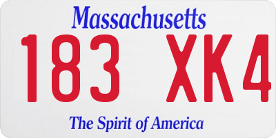 MA license plate 183XK4