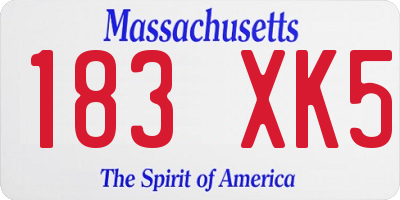 MA license plate 183XK5