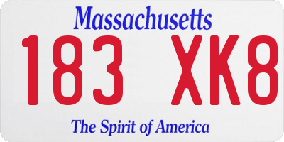 MA license plate 183XK8