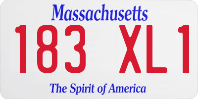 MA license plate 183XL1