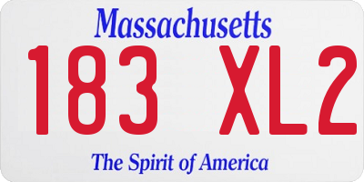 MA license plate 183XL2