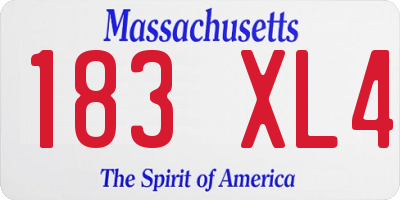 MA license plate 183XL4