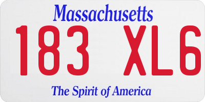 MA license plate 183XL6