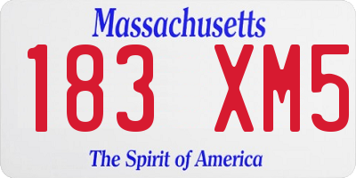 MA license plate 183XM5