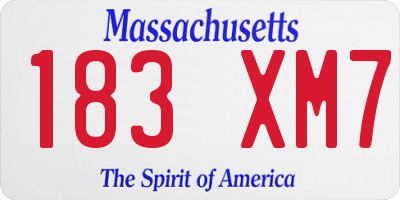 MA license plate 183XM7