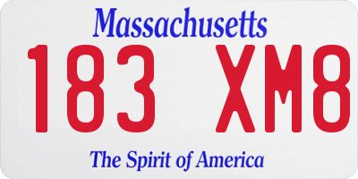 MA license plate 183XM8