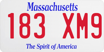MA license plate 183XM9